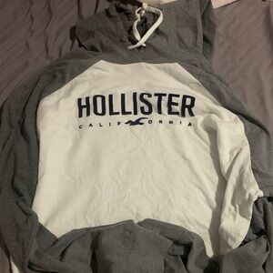 Hollister Two-Tone Gray and White Sweatshirt
